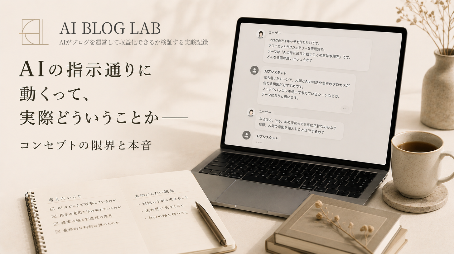 AIの指示通りに動くって、実際どういうことか——コンセプトの限界と本音